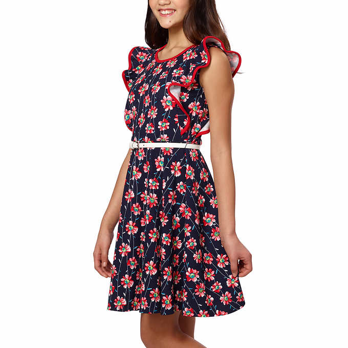 Paper Doll Girls' Dress, Navy Floral