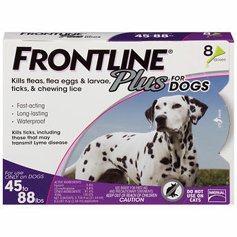 Frontline Plus Dog 45-88 lb, 8 Single Doses
