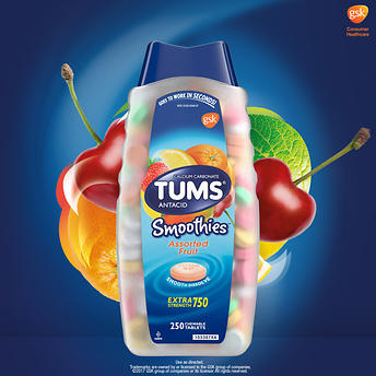 TUMS Extra Strength Smoothies, 250 Chewable Tablets