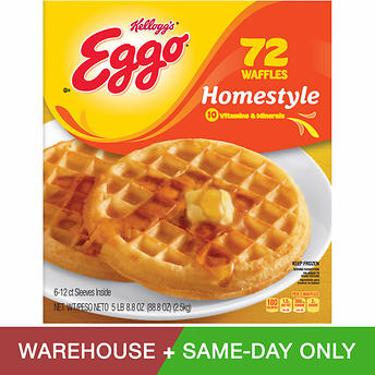 Kellogg's Eggo Homestyle Waffles, 72-pack