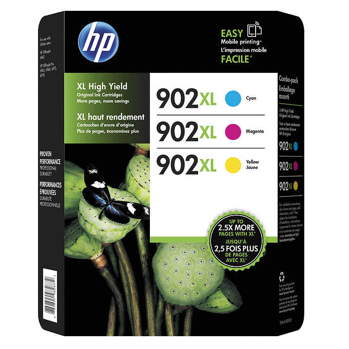 HP 902XL High Yield Ink Cartridge,Tri-Color Pack