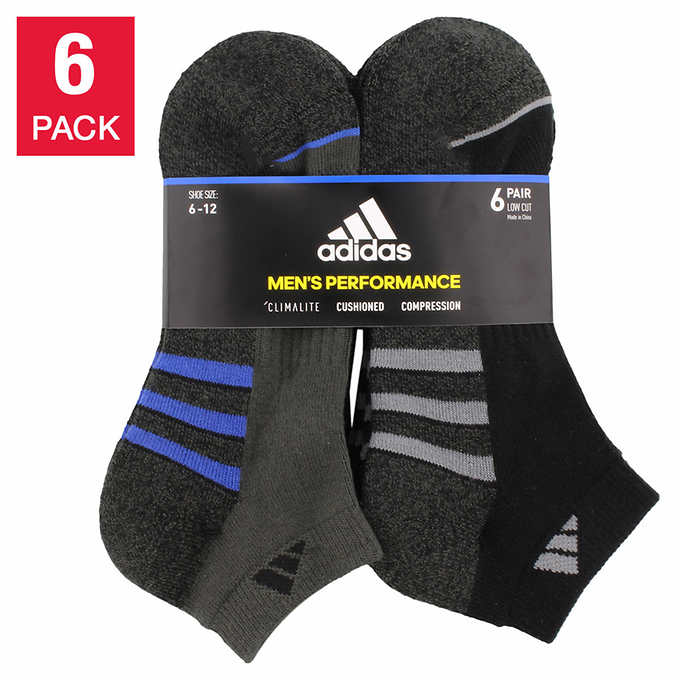 adidas Men's Low Cut Sock, 6-pack Black