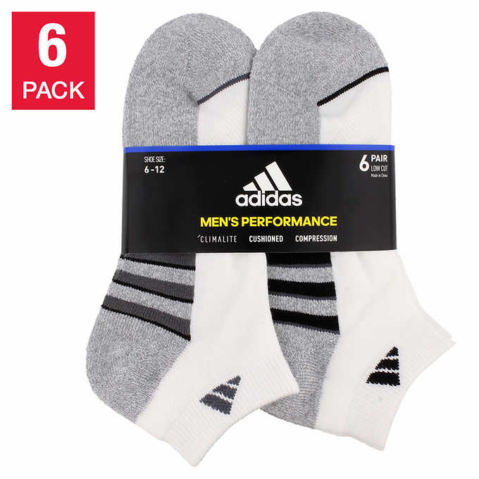 adidas Men's Low Cut Sock, 6-pack White