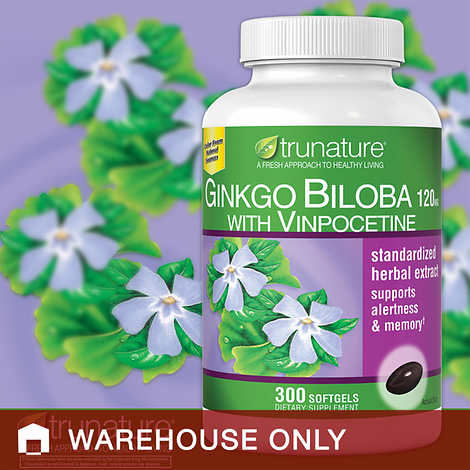 trunature Ginkgo Biloba with Vinpocetine, 300 Softgels