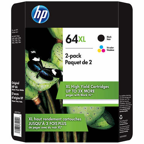 HP 64XL High Yield Ink Cartridge, Black & Multicolor, 2-count