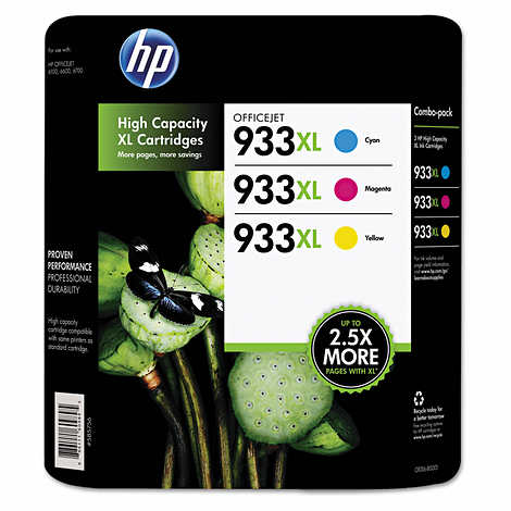 HP 933XL High Yield Ink Cartridge, Tri-Color Pack