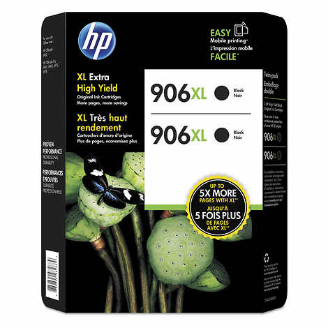 HP 906XL Extra High Yield Ink Cartridge Black, 2-count