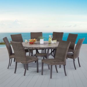 Agio 9-piece Springdale Woven Dining Set
