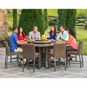 Agio Brentwood 11-piece High Dining Set with Firetable