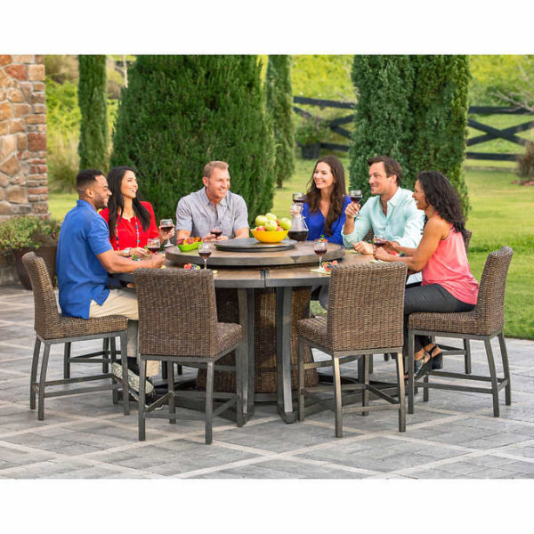 Agio Brentwood 11-piece High Dining Set with Firetable