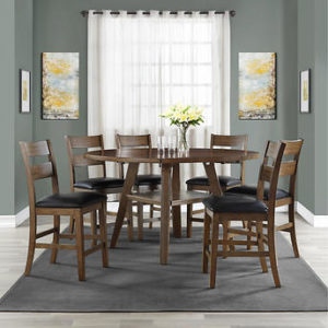 Square to Round 7-piece Counter-Height Dining Set
