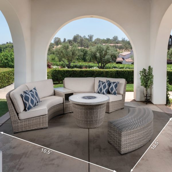 Sunvilla Laguna 5-piece Woven Fire Sectional
